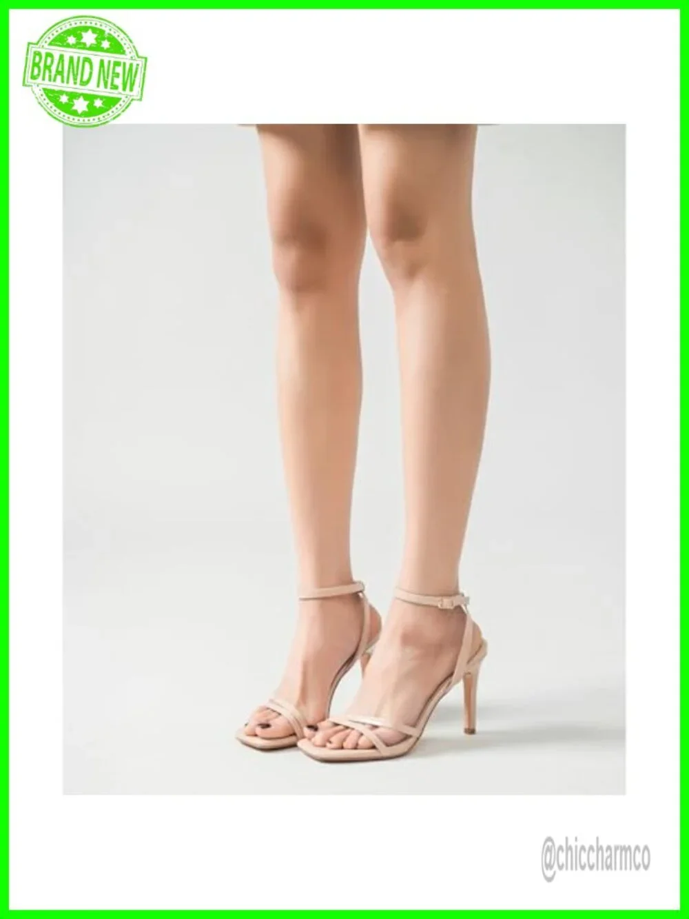Women's Strappy High Heels Sandals 3.5 Inch Faux Leather Stiletto Heels